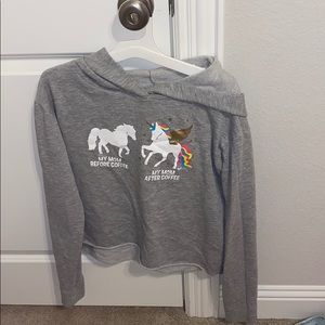 🦋3/$10🦋GIRLS JUSTICE SIZE XXL CROPPED HOODIE